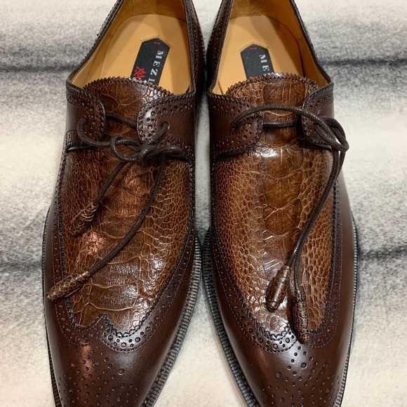 Mezlan-Albano Brown/Rugger Ostrich Wing Tip - Picture 3 of 8